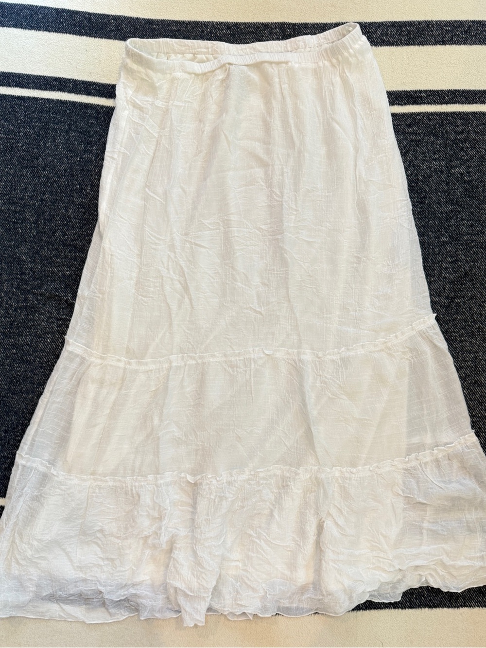 White Prairie Maxi Skirt Women’s XL Cottagecore Concert Festival Fully Lined